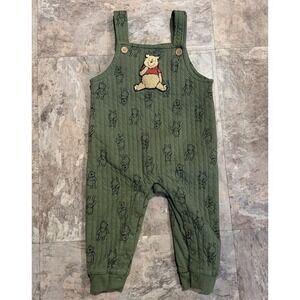 Disney Winnie the Pooh Overalls Green Classic Character Baby 18M Casual
